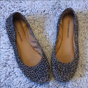 Lucky brand leopard ballet flats sz 8